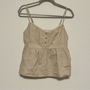 Plaid Tan Camisole Top